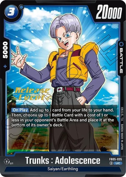 Trunks : Adolescence, New Adventure Release Event Cards FB05-035