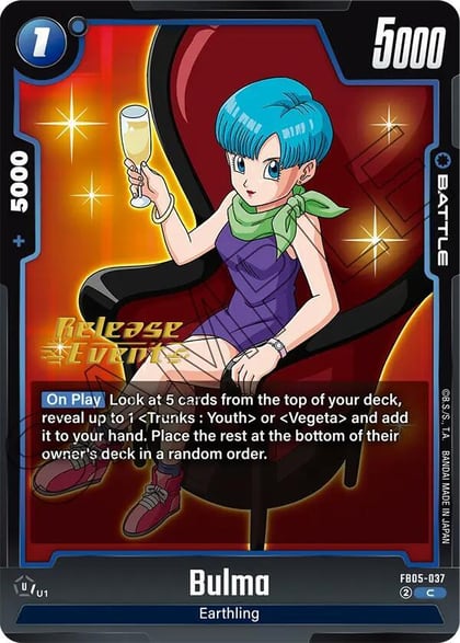 Bulma - FB05-037, New Adventure Release Event Cards FB05-037