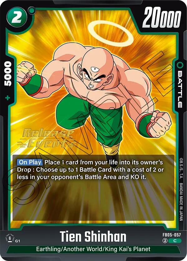 Tien Shinhan - FB05-057, New Adventure Release Event Cards FB05-057