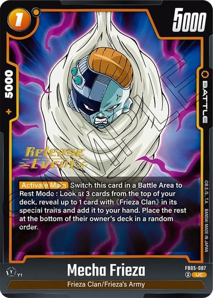 Mecha Frieza, New Adventure Release Event Cards FB05-087
