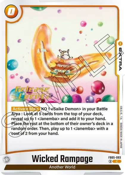 Wicked Rampage, New Adventure Release Event Cards FB05-093