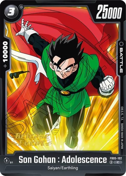 Son Gohan : Adolescence - FB05-102, New Adventure Release Event Cards FB05-102
