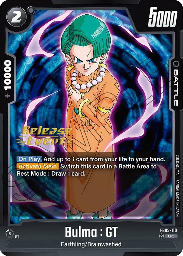 Bulma : GT, New Adventure Release Event Cards FB05-110
