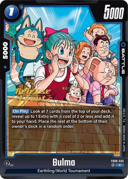 Bulma, Rivals Clash Release Event Cards FB06-035
