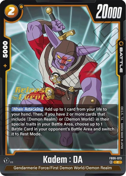 Kadem : DA, Rivals Clash Release Event Cards FB06-073