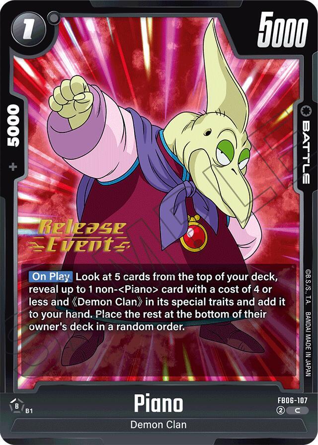 Piano - FB06-107, Rivals Clash Release Event Cards FB06-107