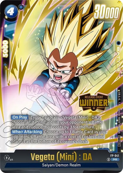 Vegeta (Mini) : DA - FP-041 (Release Event Winner), Rivals Clash Release Event Cards FP-041