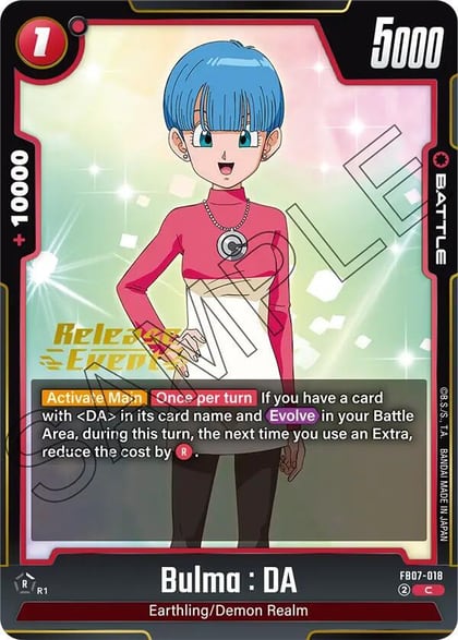 Bulma : DA, Wish For Shenron Release Event Cards FB07-018