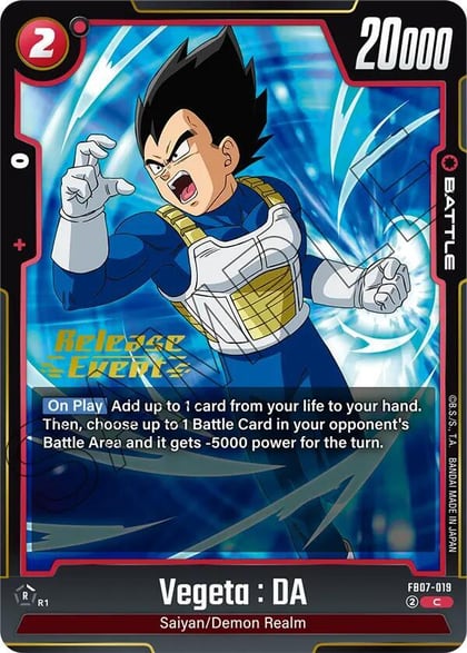 Vegeta : DA - FB07-019, Wish For Shenron Release Event Cards FB07-019