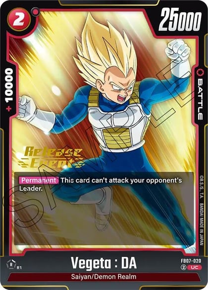 Vegeta : DA - FB07-020, Wish For Shenron Release Event Cards FB07-020