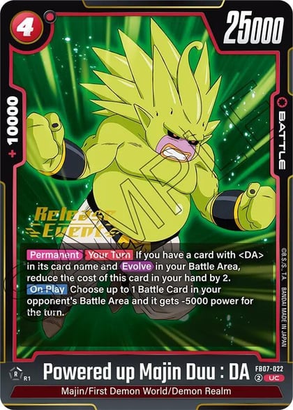 Powered up Majin Duu : DA, Wish For Shenron Release Event Cards FB07-022