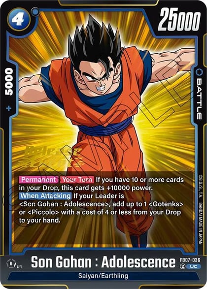 Son Gohan : Adolescence, Wish For Shenron Release Event Cards FB07-036