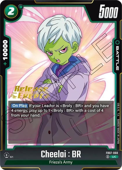 Cheelai : BR, Wish For Shenron Release Event Cards FB07-060