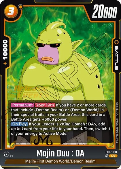 Majin Duu : DA, Wish For Shenron Release Event Cards FB07-091