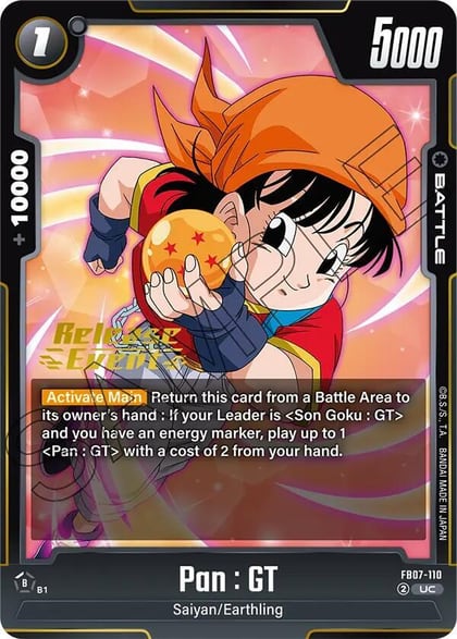 Pan : GT, Wish For Shenron Release Event Cards FB07-110