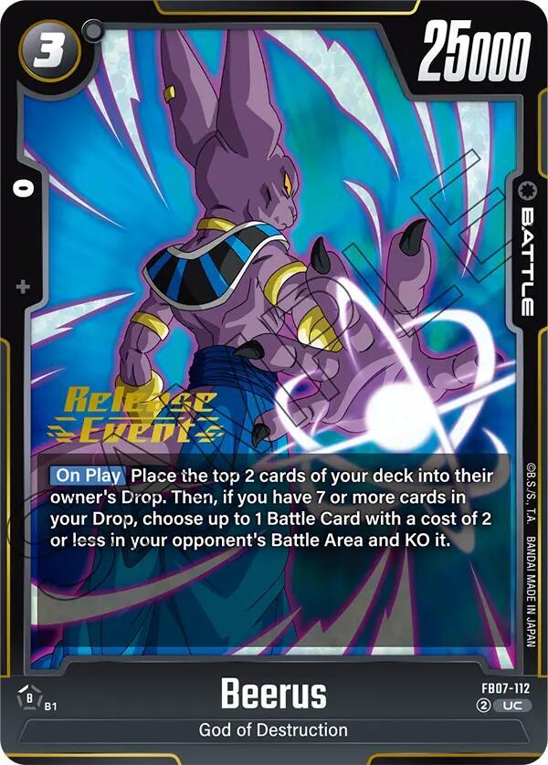 Beerus, Wish For Shenron Release Event Cards FB07-112