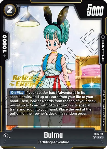 Bulma - FB07-115, Wish For Shenron Release Event Cards FB07-115