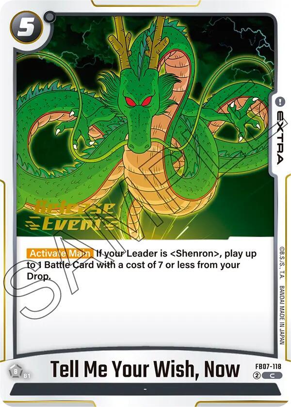 Tell Me Your Wish, Now, Wish For Shenron Release Event Cards FB07-118