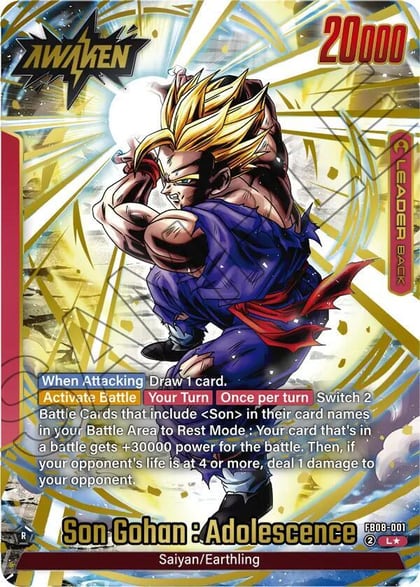 Son Gohan : Adolescence - FB08-001 (Alternate Art), Saiyan's Pride FB08-001
