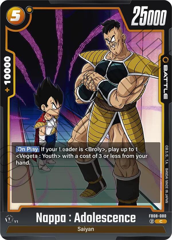 Nappa : Adolescence, Saiyan's Pride FB08-080