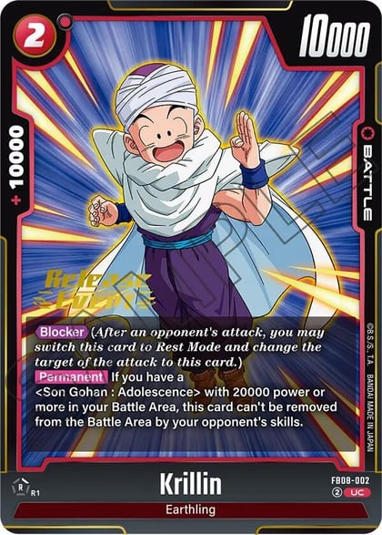 Krillin - FB08-002, Saiyan's Pride Release Event Cards FB08-002