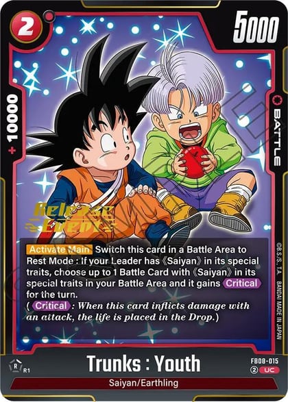 Trunks : Youth - FB08-015, Saiyan's Pride Release Event Cards FB08-015