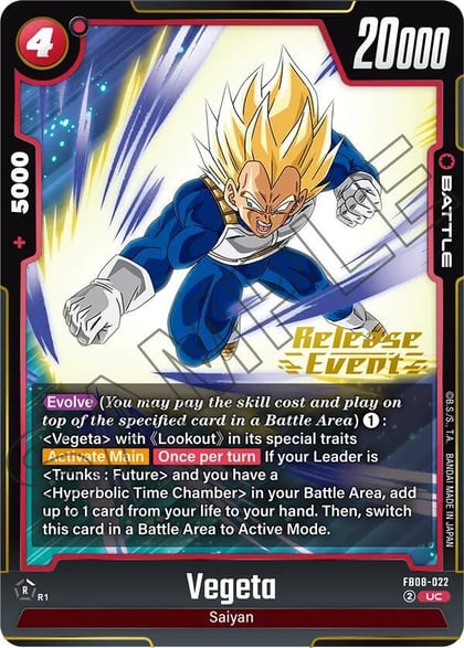 Vegeta - FB08-022, Saiyan's Pride Release Event Cards FB08-022