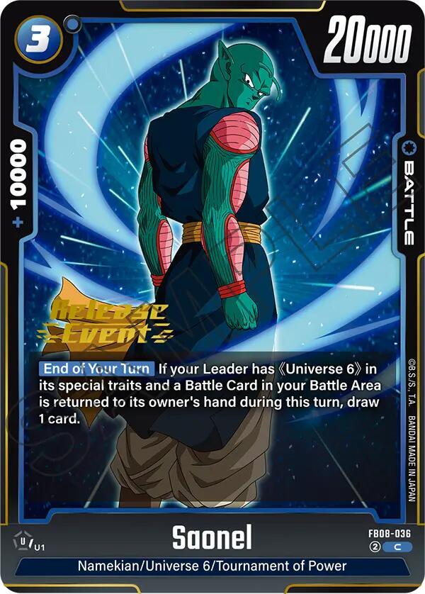 Saonel, Saiyan's Pride Release Event Cards FB08-036