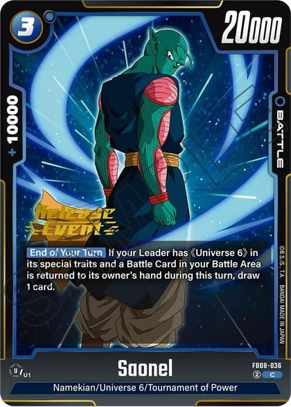 Saonel, Saiyan's Pride Release Event Cards FB08-036