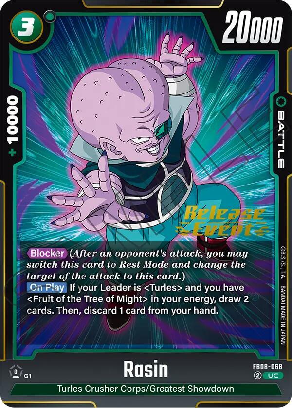 Rasin, Saiyan's Pride Release Event Cards FB08-068