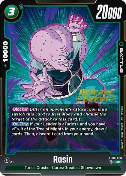 Rasin, Saiyan's Pride Release Event Cards FB08-068