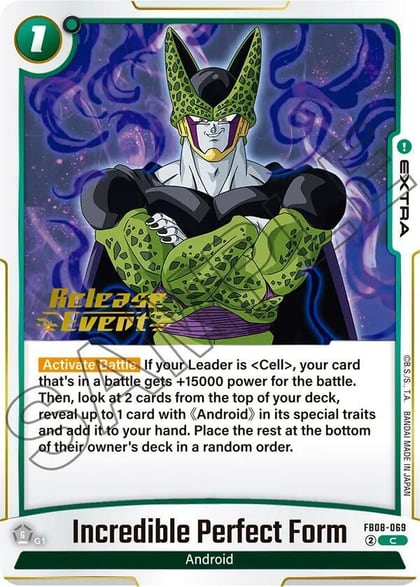 Incredible Perfect Form, Saiyan's Pride Release Event Cards FB08-069