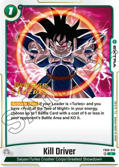 Kill Driver, Saiyan's Pride Release Event Cards FB08-070
