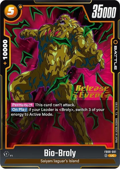 Bio-Broly, Saiyan's Pride Release Event Cards FB08-081