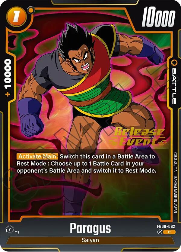 Paragus - FB08-082, Saiyan's Pride Release Event Cards FB08-082