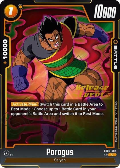 Paragus - FB08-082, Saiyan's Pride Release Event Cards FB08-082