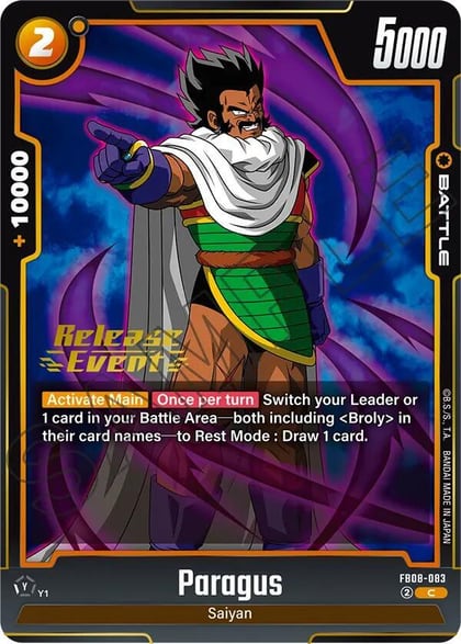 Paragus - FB08-083, Saiyan's Pride Release Event Cards FB08-083