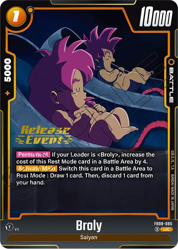 Broly - FB08-085, Saiyan's Pride Release Event Cards FB08-085