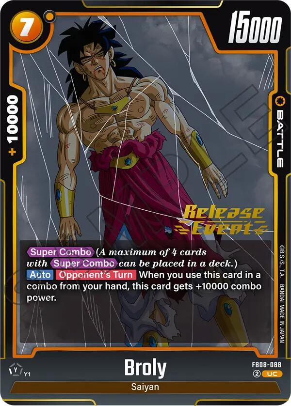 Broly - FB08-088, Saiyan's Pride Release Event Cards FB08-088