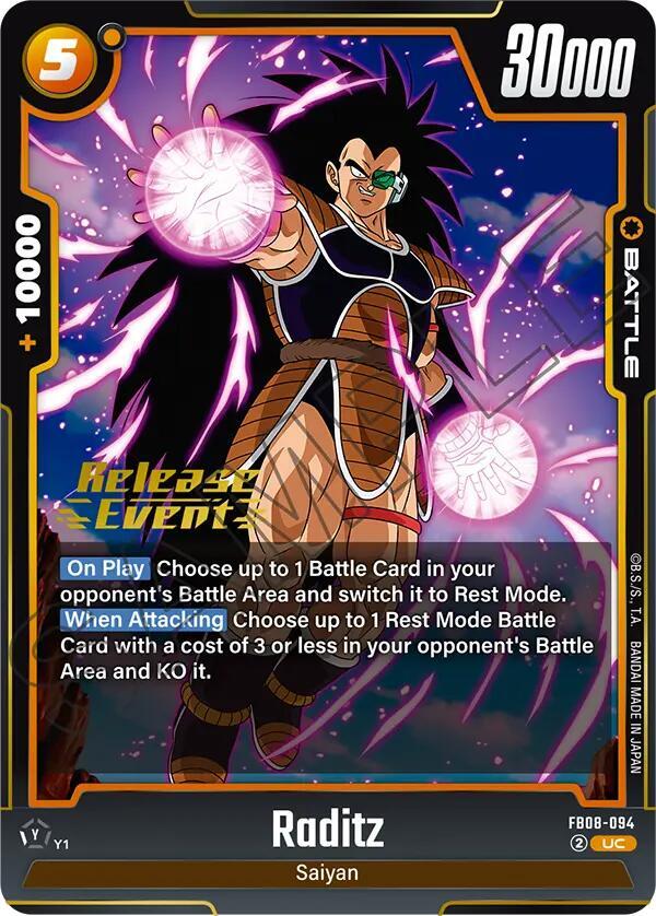 Raditz - FB08-094, Saiyan's Pride Release Event Cards FB08-094