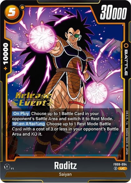 Raditz - FB08-094, Saiyan's Pride Release Event Cards FB08-094