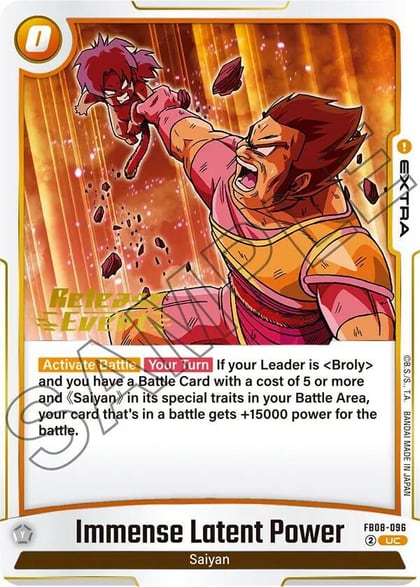 Immense Latent Power, Saiyan's Pride Release Event Cards FB08-096