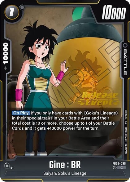 Gine : BR, Saiyan's Pride Release Event Cards FB08-099
