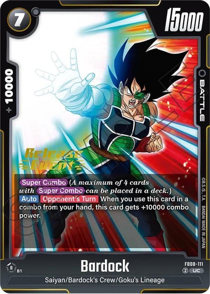 Bardock - FB08-111, Saiyan's Pride Release Event Cards FB08-111