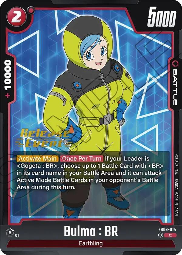 Bulma : BR, Dual Evolution Release Event Cards FB09-014