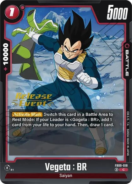 Vegeta : BR - FB09-018, Dual Evolution Release Event Cards FB09-018