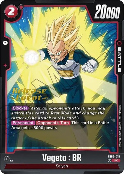 Vegeta : BR - FB09-019, Dual Evolution Release Event Cards FB09-019