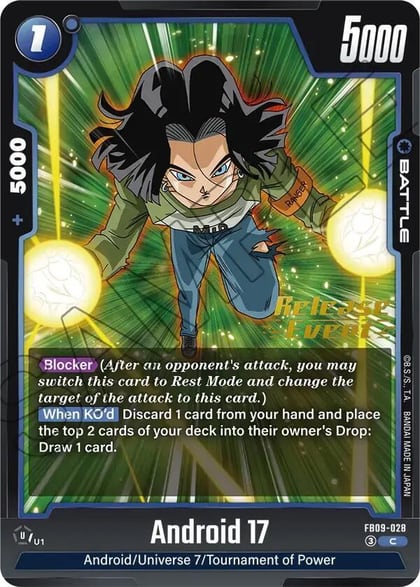 Android 17 - FB09-028, Dual Evolution Release Event Cards FB09-028