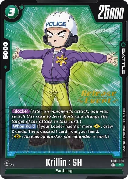 Krillin : SH, Dual Evolution Release Event Cards FB09-053