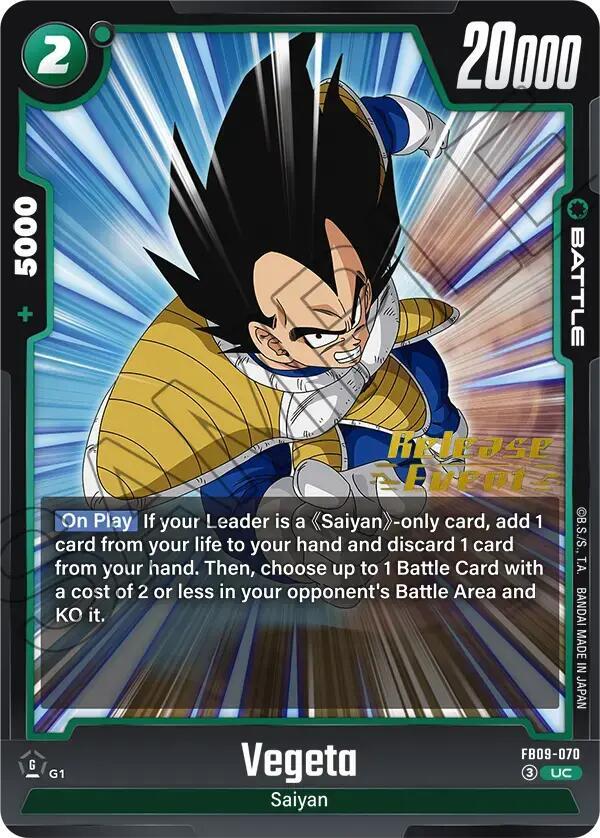 Vegeta - FB09-070, Dual Evolution Release Event Cards FB09-070